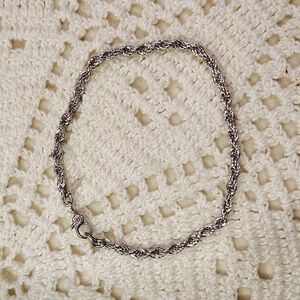 Monet Silver Plated Rope Chain Bracelet 7"